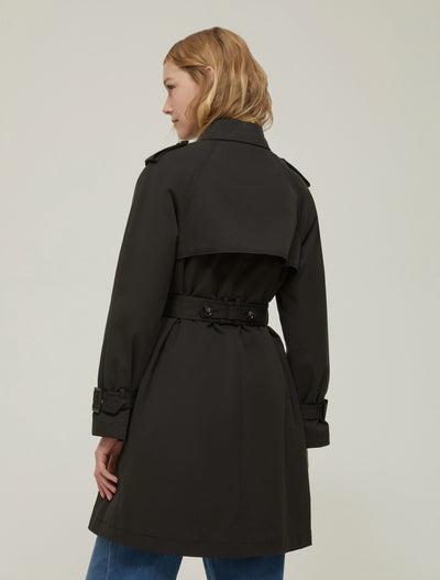 PennyBlack Rigel Single Breasted Gabardine Raincoat | Black