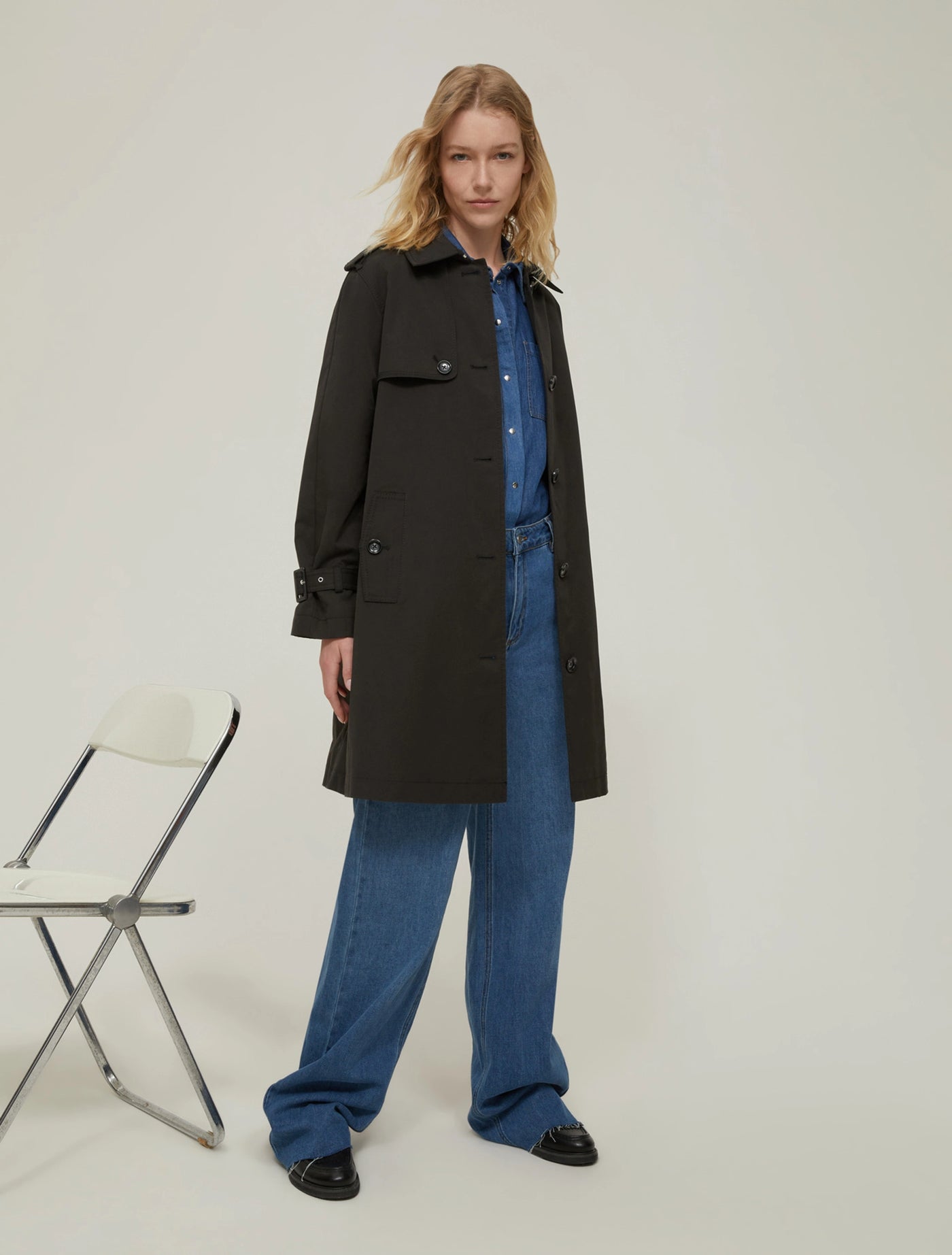 PennyBlack Rigel Single Breasted Gabardine Raincoat | Black