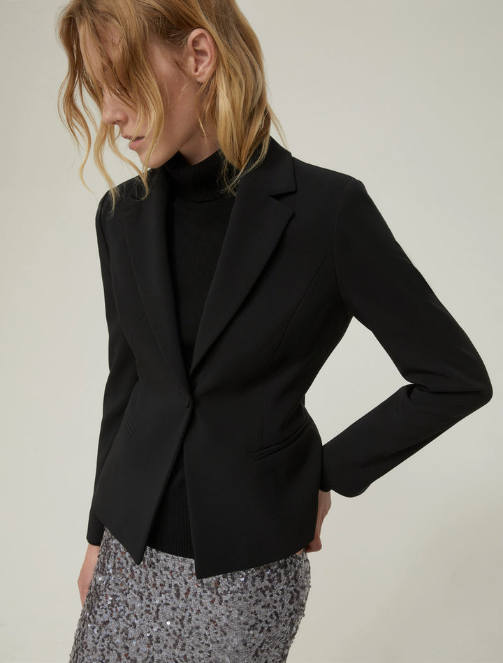 PennyBlack Slim Single-breasted Blazer | Black