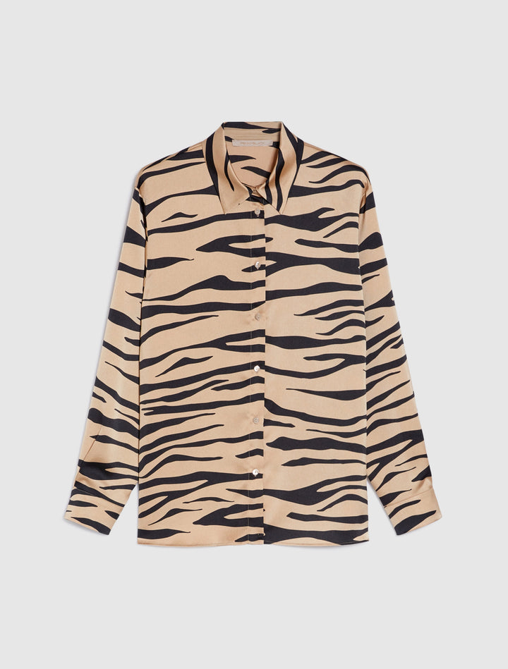 Penny Black Printed Satin Shirt | Camel