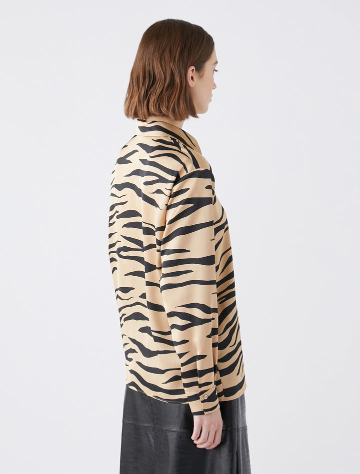Penny Black Printed Satin Shirt | Camel