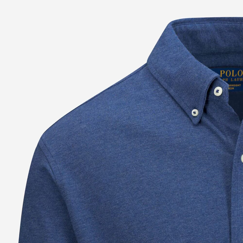 Ralph Lauren Casual Featherweight Mesh Shirt | Derby Blue