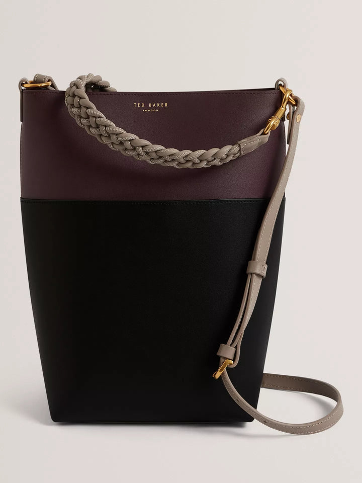 Ted Baker Wilna Woven Handle Colourblock Medium Bag  | Wine
