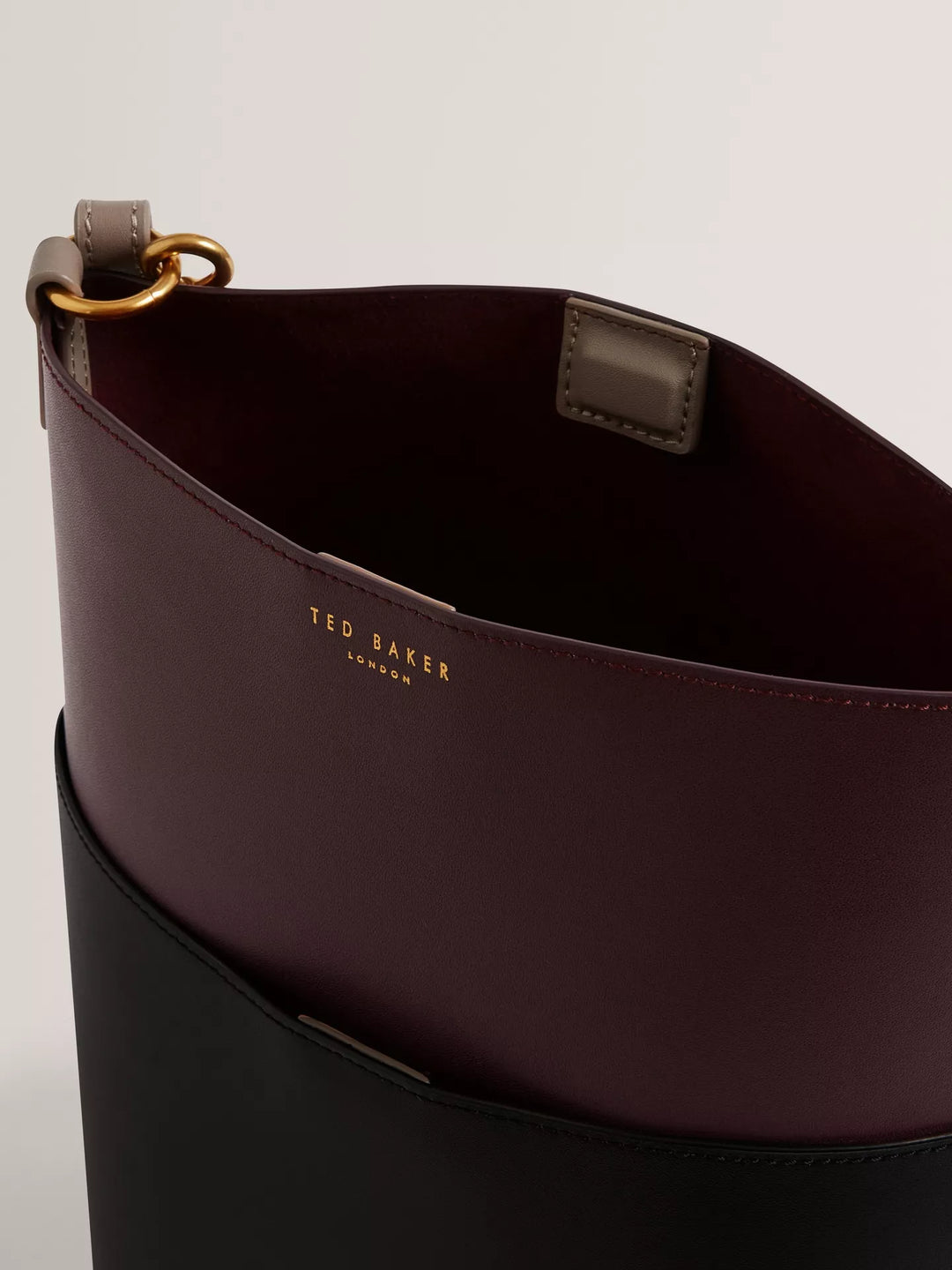 Ted Baker Wilna Woven Handle Colourblock Medium Bag  | Wine