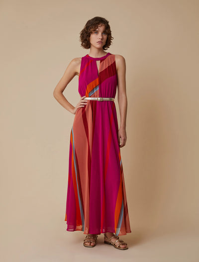 PennyBlack Long Georgette Dress | Fuchsia