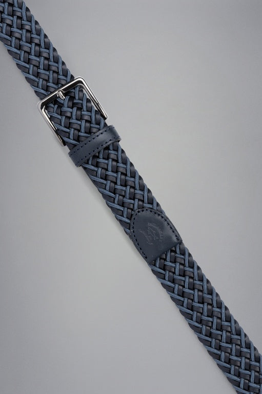 Paul & Shark Leather Trimmed Elastic Belt | Navy