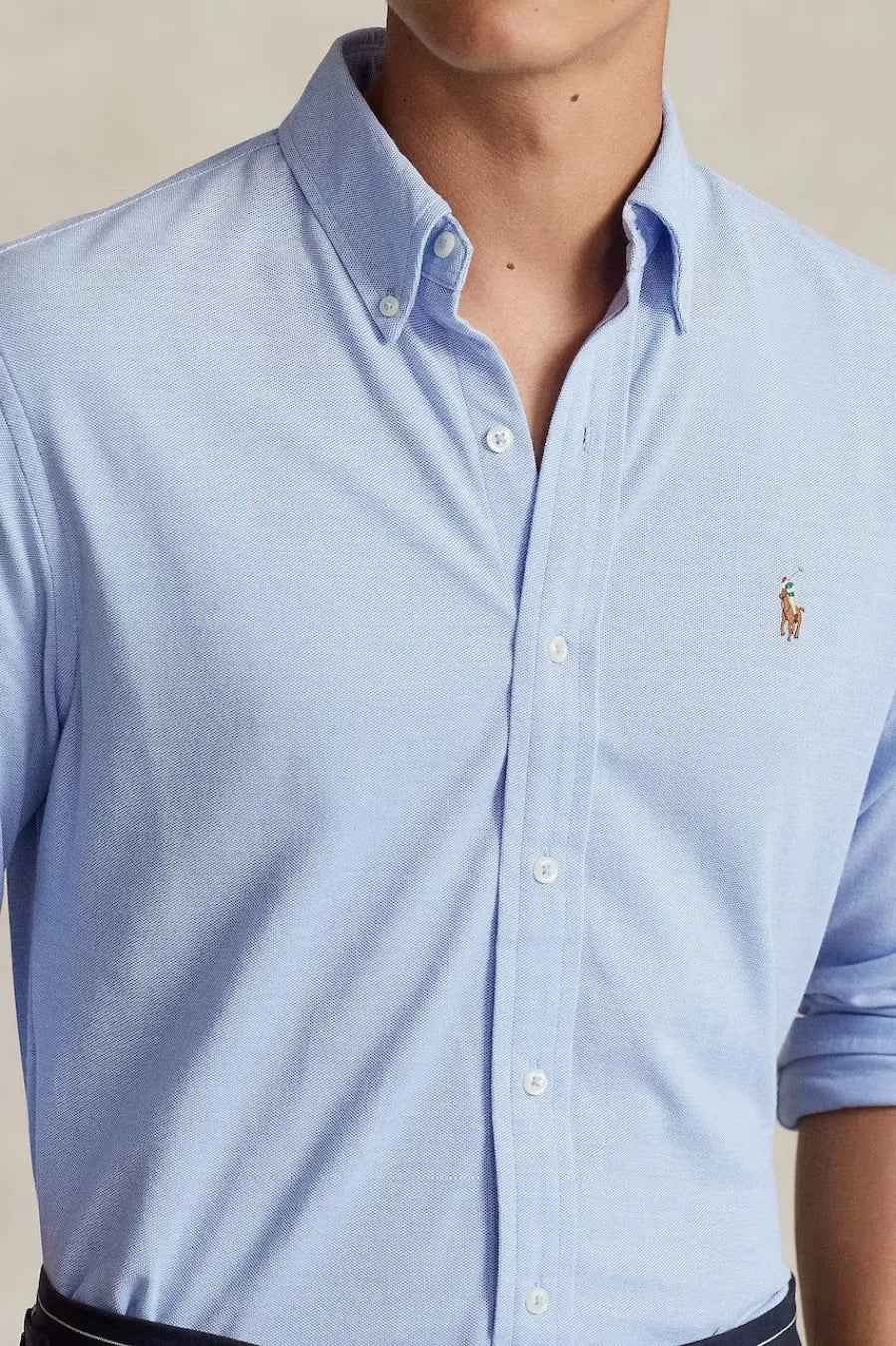 Ralph Lauren Custom Fit Stretch Oxford Shirt | Blue