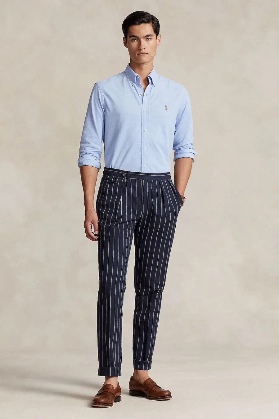 Ralph Lauren Custom Fit Stretch Oxford Shirt | Blue