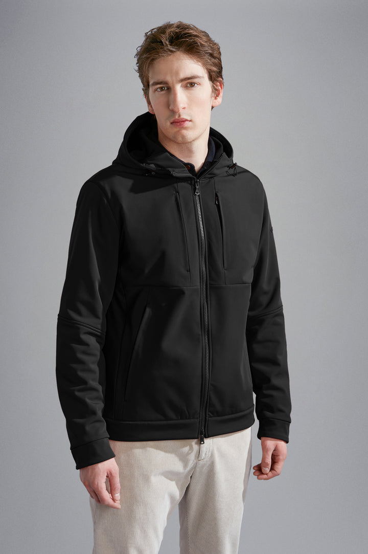 Paul & Shark Re-shark shell Save the Sea Jacket with Moon Badge | Black