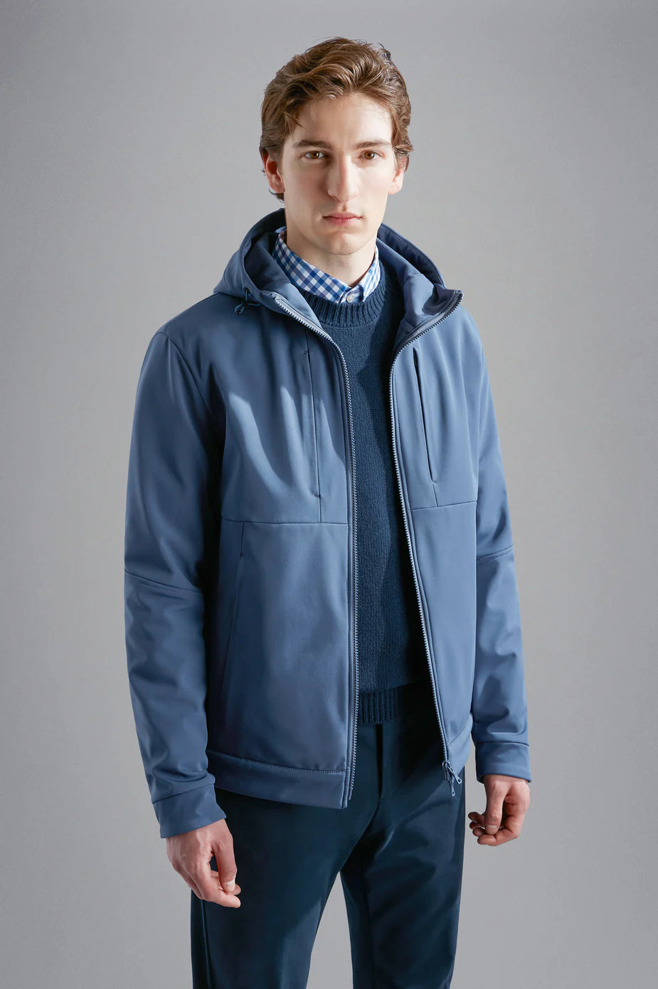 Paul & Shark Re-shark shell Save the Sea Jacket with Moon Badge | Blue