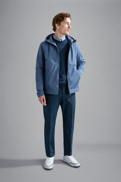 Paul & Shark Re-shark shell Save the Sea Jacket with Moon Badge | Blue