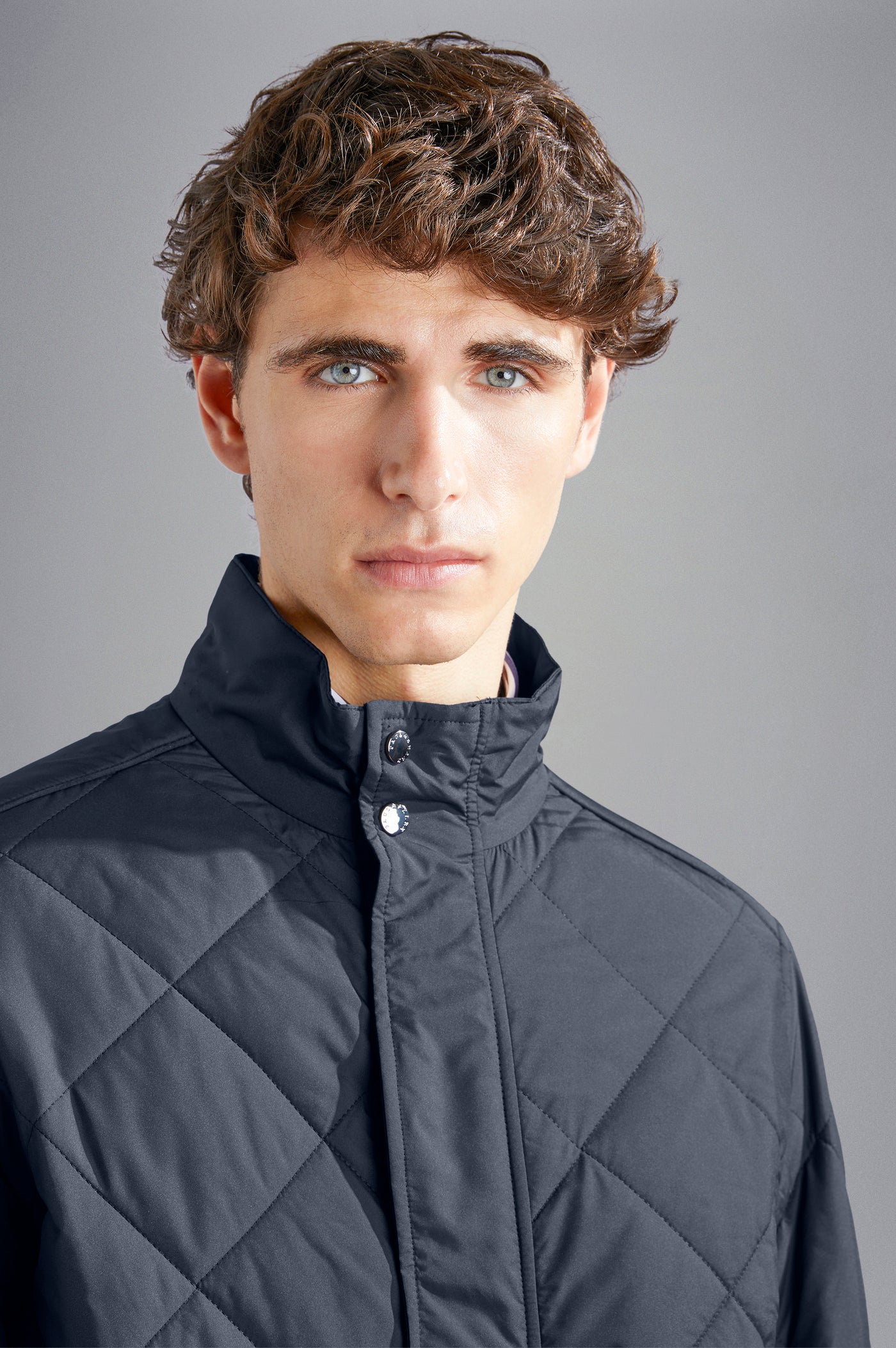 Paul & Shark Save The Sea Quilted Jacket with Alcantara® and Shark Fin | Navy