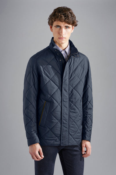 Paul & Shark Save The Sea Quilted Jacket with Alcantara® and Shark Fin | Navy