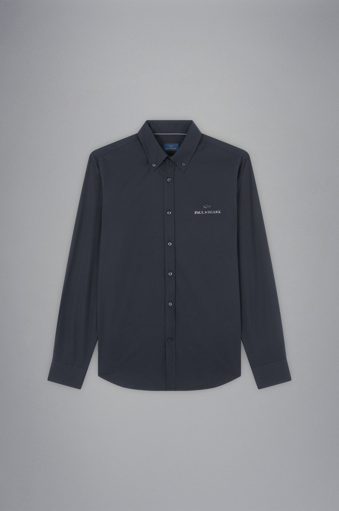 Paul & Shark Cotton shirt with Reflective Printed Logo | Black