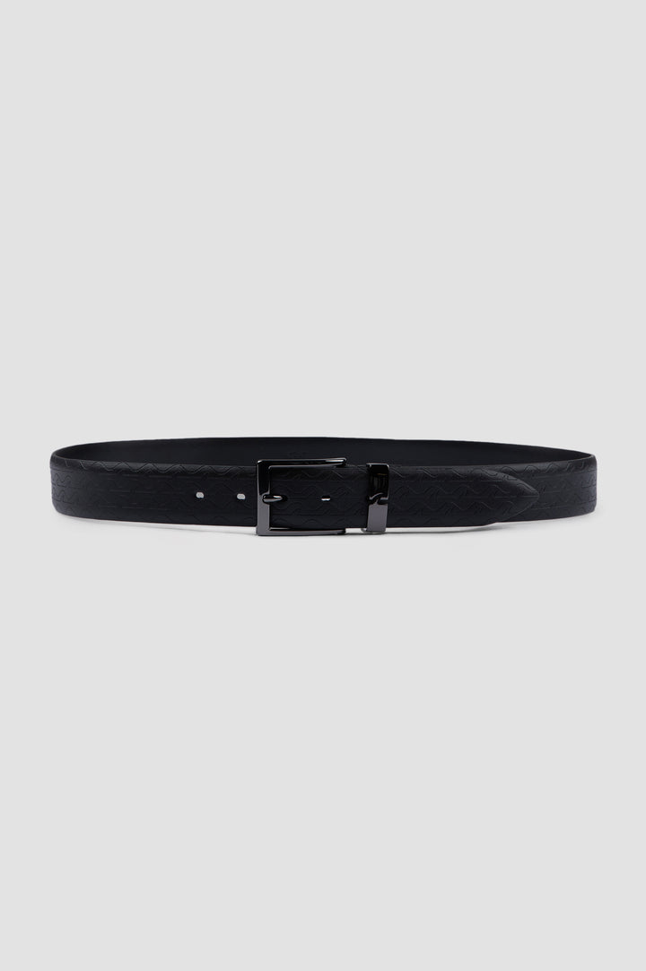 Paul & Shark Monogram Leather Belt | Black