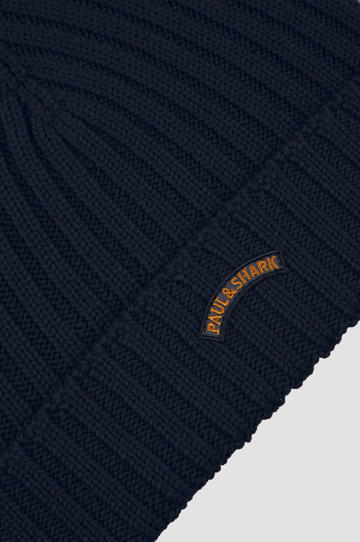 Paul & Shark Moon Badge Soft Cool Touch Beanie | Navy