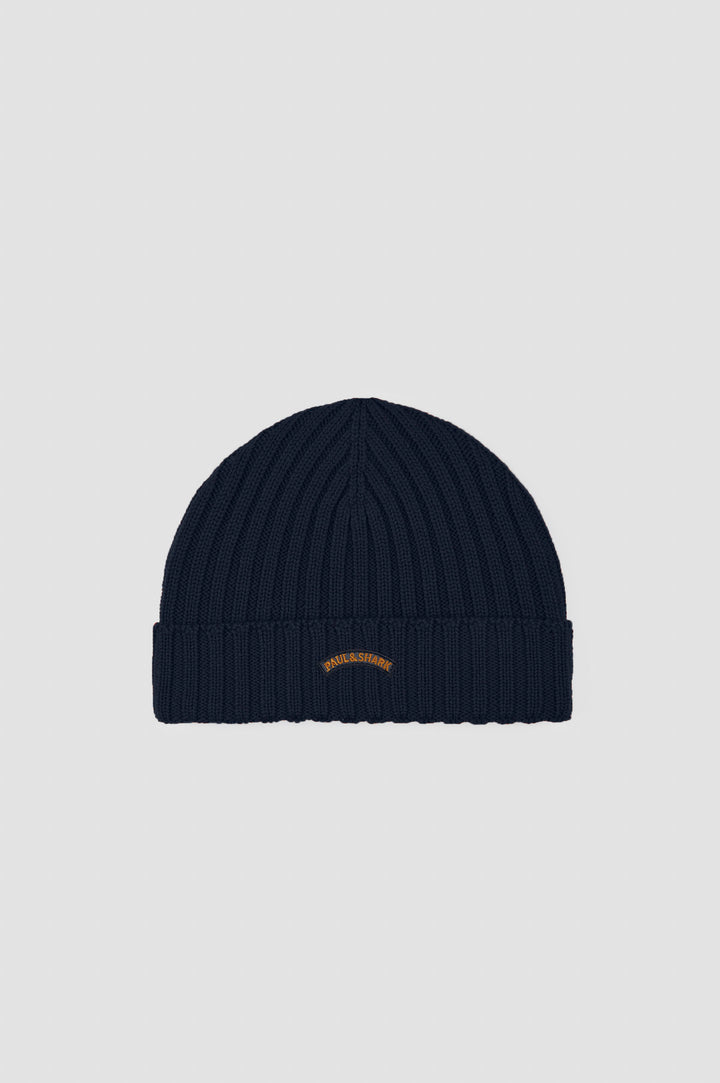 Paul & Shark Moon Badge Soft Cool Touch Beanie | Navy