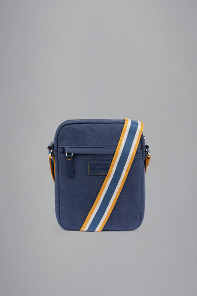 Paul & Shark Recycled Canvas Water-resistant Messenger Bag | Navy