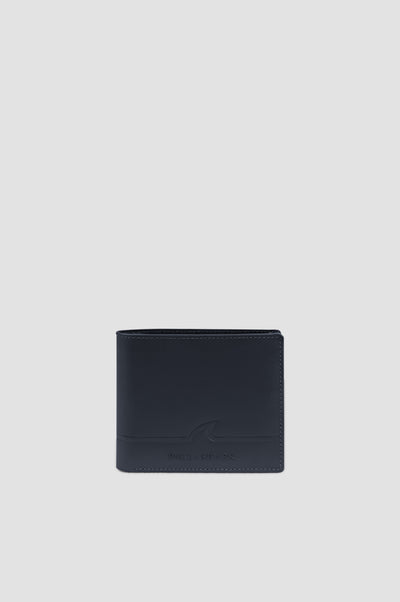 Paul & Shark Fin-embossed Leather Coin Wallet | Navy