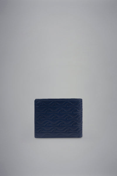 Paul & Shark Monogram Leather Coin Wallet | Navy