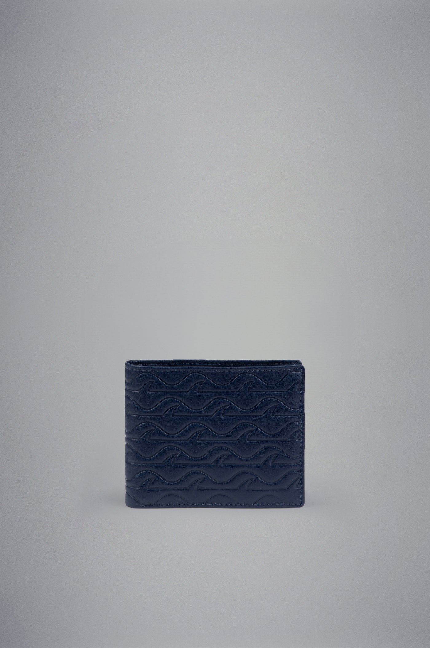 Paul & Shark Monogram Leather Coin Wallet | Navy