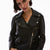 Penny Black Leather Biker Jacket | Black