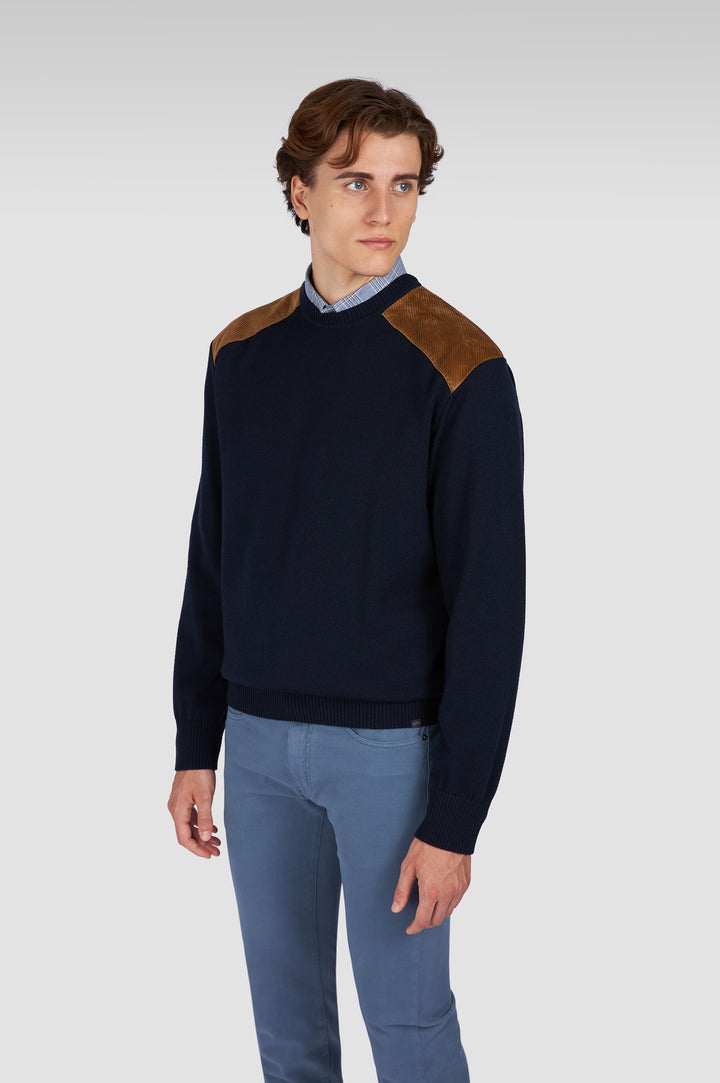 Paul & Shark Velvet Soft Cool Touch Wool Crewneck | Navy