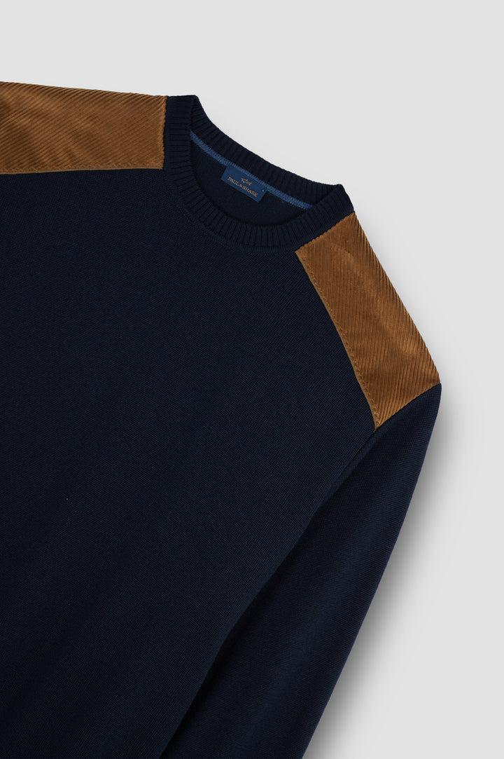 Paul & Shark Velvet Soft Cool Touch Wool Crewneck | Navy