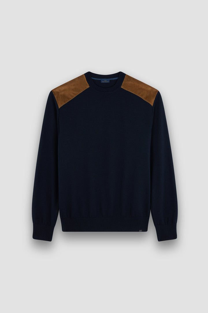 Paul & Shark Velvet Soft Cool Touch Wool Crewneck | Navy