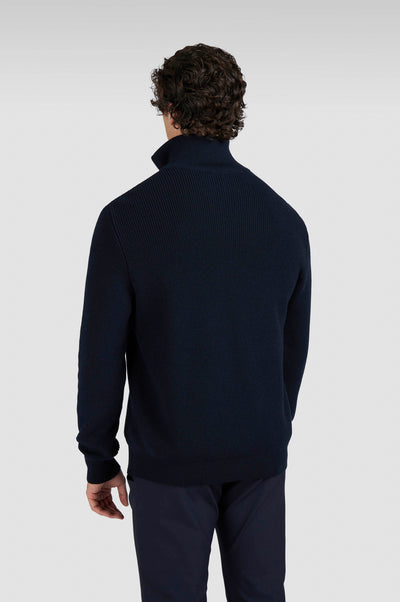 Paul & Shark Tech Wool Half Zip Sweater | Navy