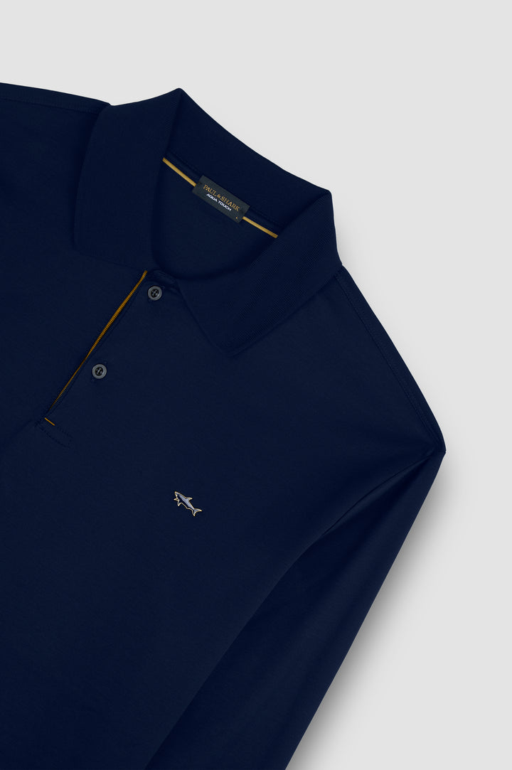 Paul & Shark Metal Shark Aqua Touch Cotton Polo | Navy