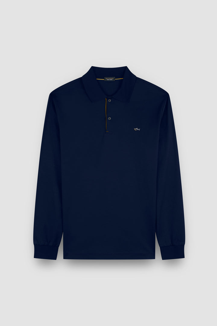 Paul & Shark Metal Shark Aqua Touch Cotton Polo | Navy