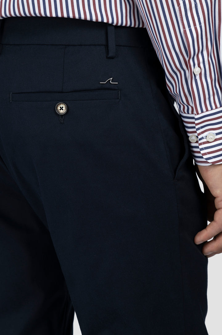 Paul & Shark Dynamic Wool Regular Fit Chino with Shark Fin | Navy