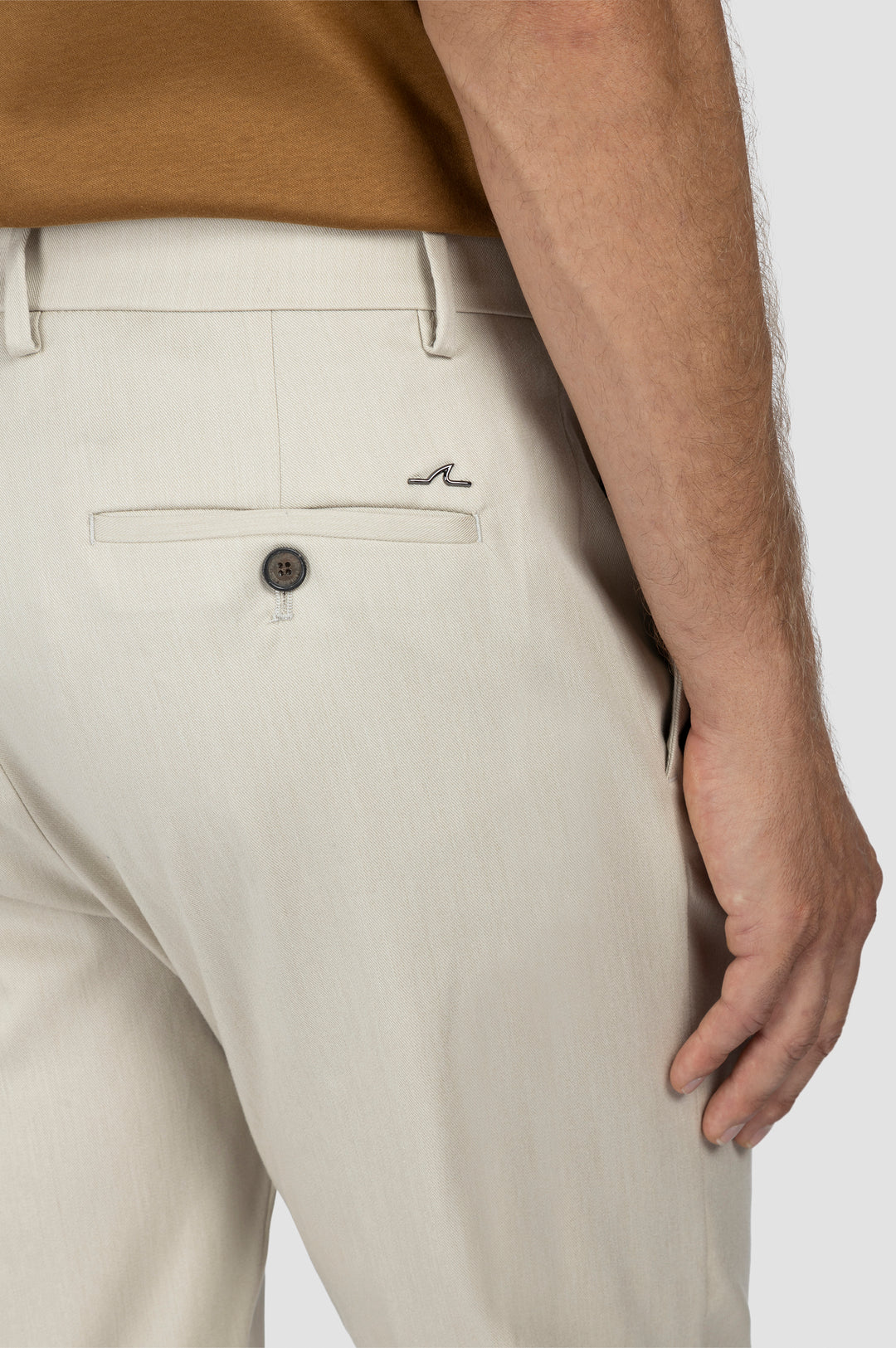 Paul & Shark Dynamic Wool Regular Fit Chino with Shark Fin | Beige