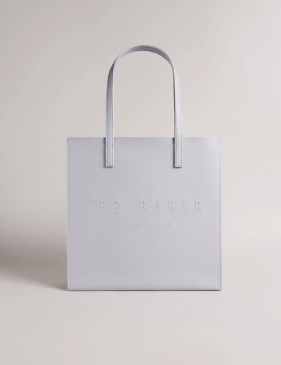 Ted Baker Soocon Crosshatch Faux Leather Icon Tote Bag | Light Grey