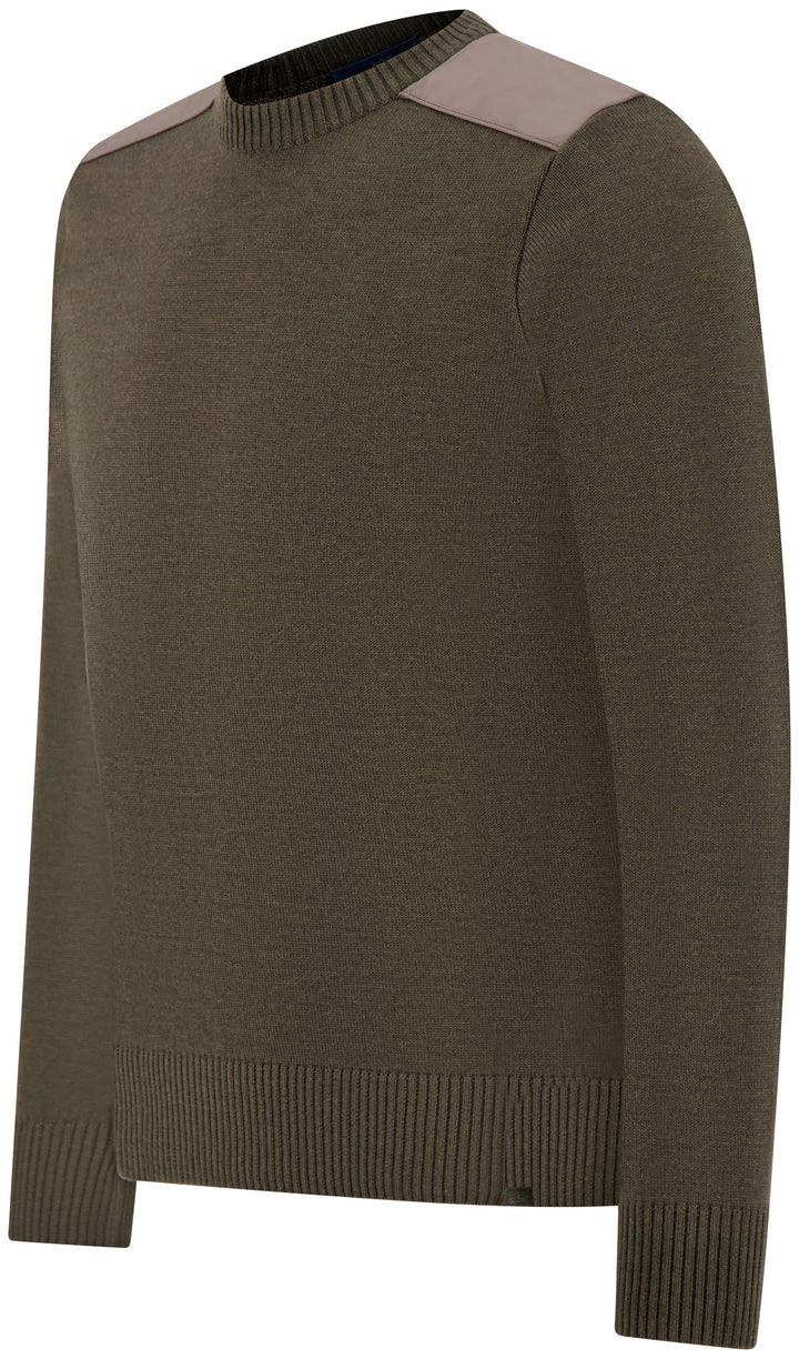 Paul & Shark Typhoon Re4x4 Soft Cool Touch Wool Crewneck | Olive