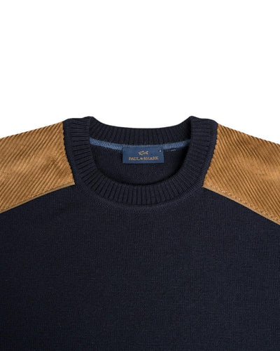 Paul & Shark Velvet Soft Cool Touch Wool Crewneck | Navy