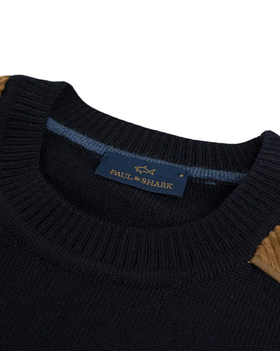 Paul & Shark Velvet Soft Cool Touch Wool Crewneck | Navy
