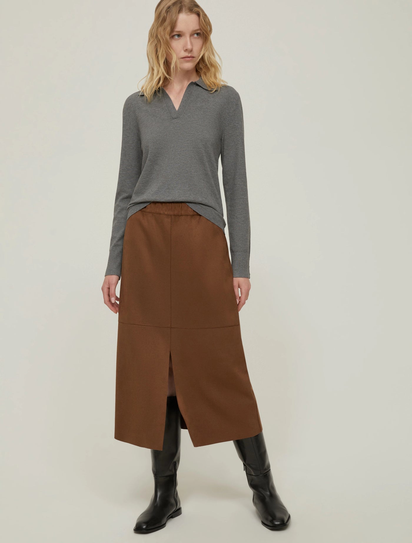 PennyBlack Sambuco Jersey Skirt | Brown