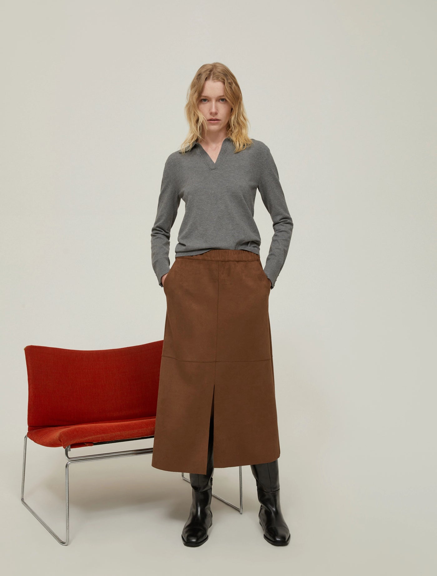 PennyBlack Sambuco Jersey Skirt | Brown