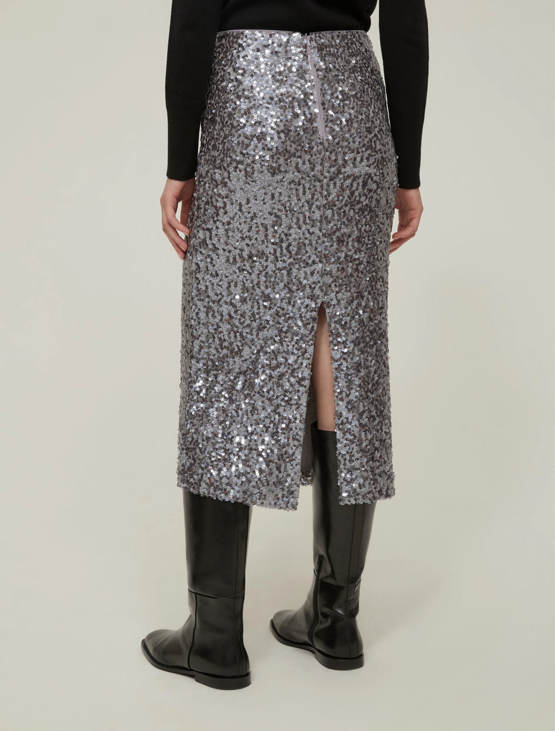 PennyBlack Epoca Sequin Pencil Skirt | Grey