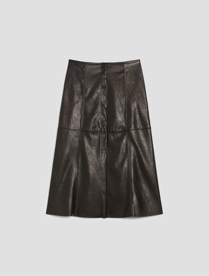 PennyBlack Sibilla Coated Jersey Midi Skirt | Black