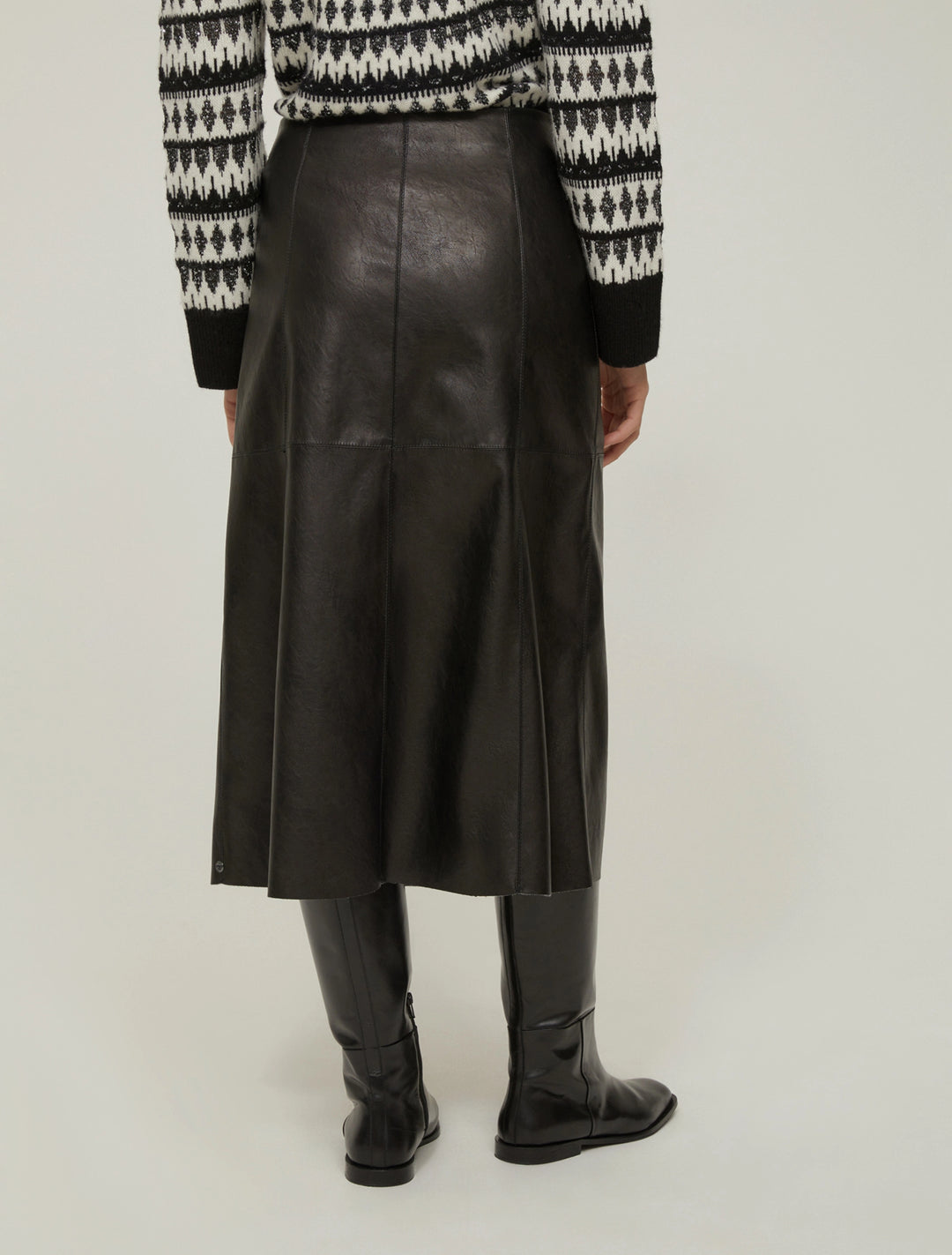 PennyBlack Sibilla Coated Jersey Midi Skirt | Black
