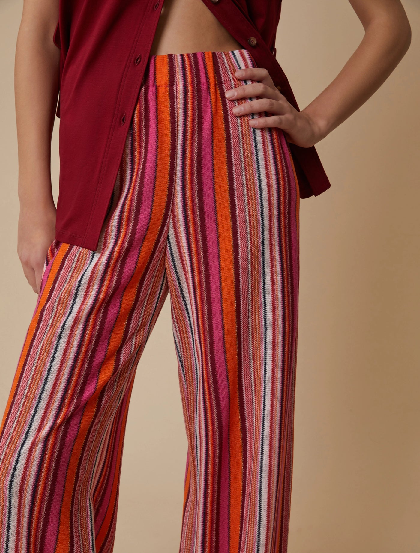 PennyBlack Trousers with Stripes | Fuchsia Multi