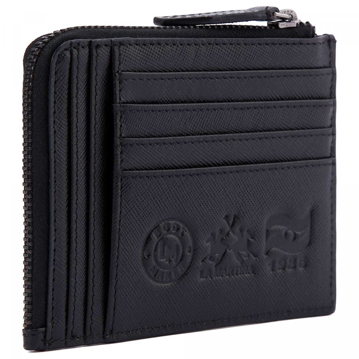 La Martina Men's Cardholder+ Coin Pocket | Black