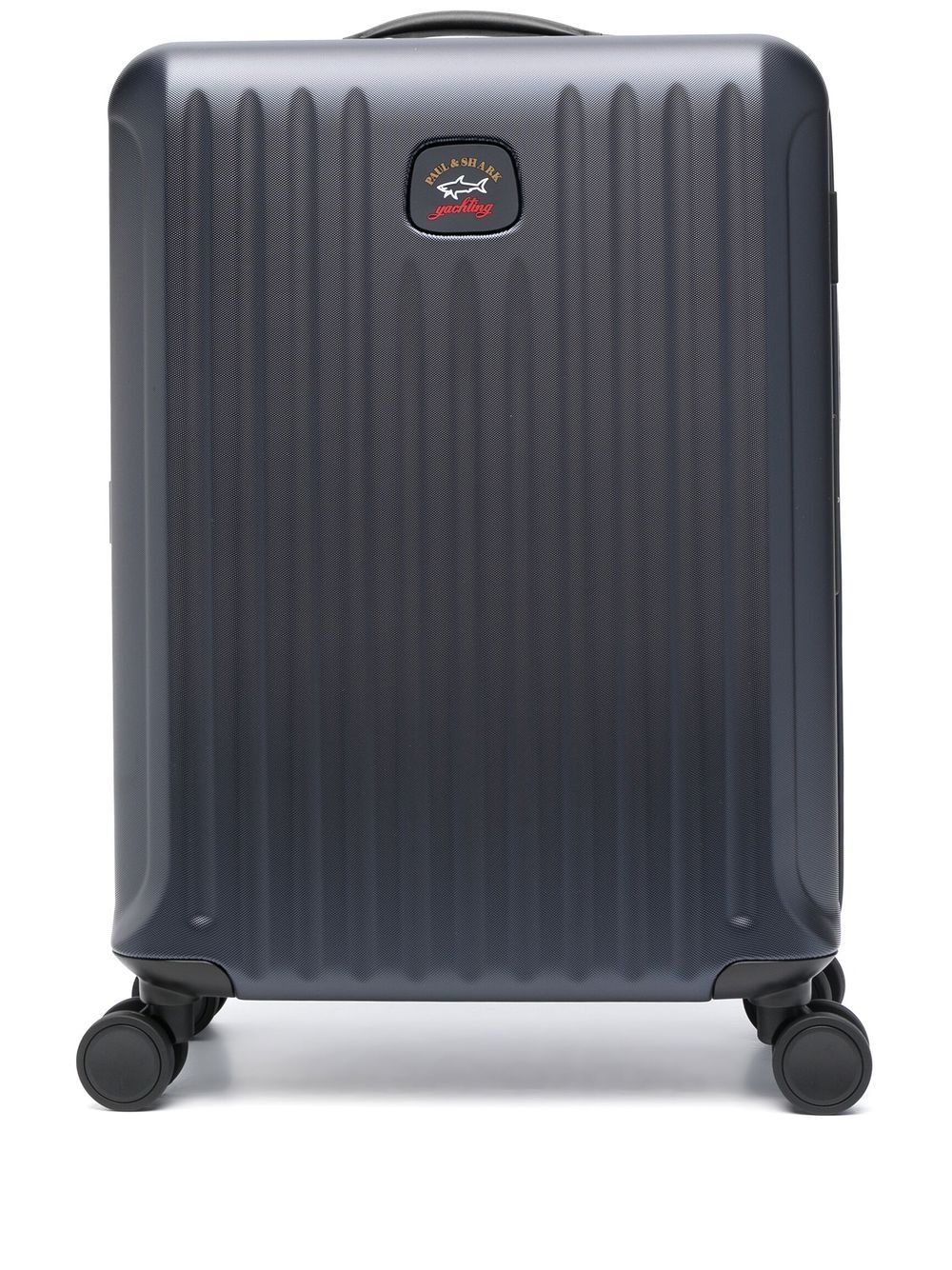 Paul & Shark Polycarbonate Carry-on Suitcase with Logo Rubber Badge | Navy