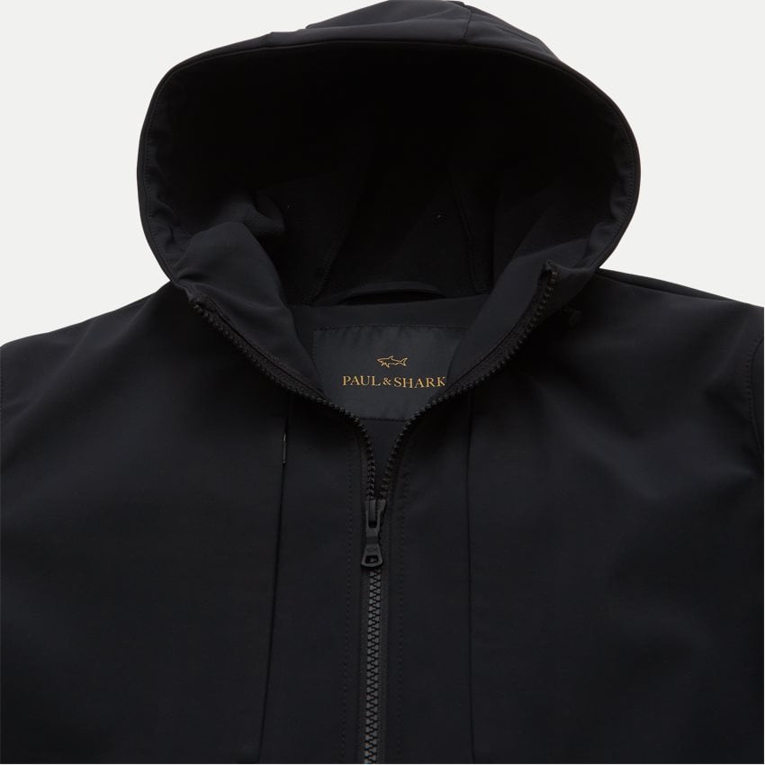 Paul & Shark Re-shark shell Save the Sea Jacket with Moon Badge | Black