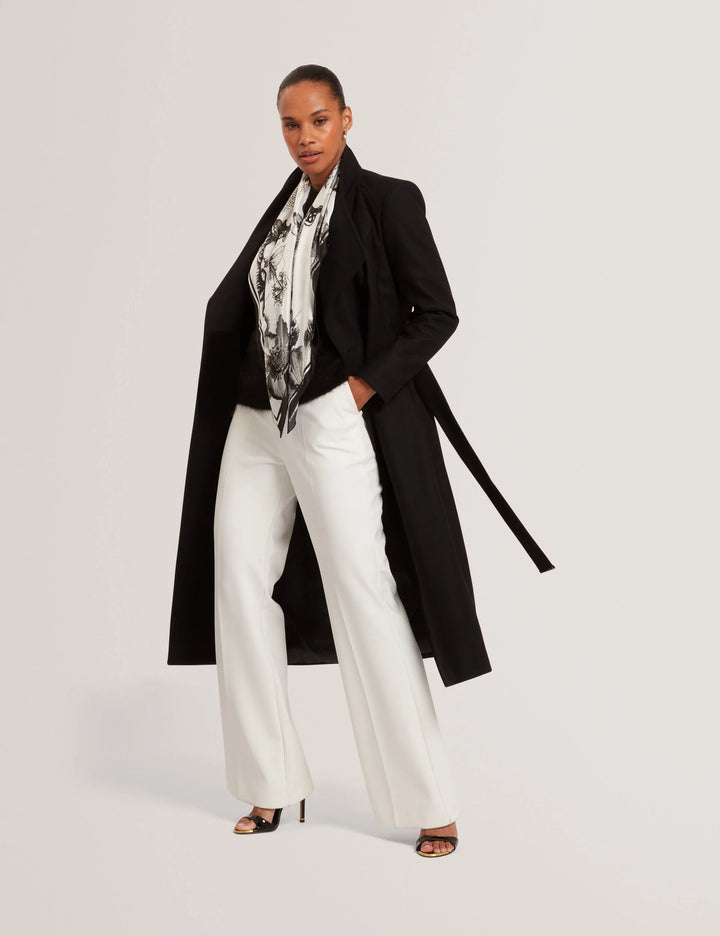 Ted Baker Rosell Long Length Wool Wrap Coat | Black