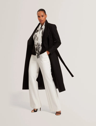 Ted Baker Rosell Long Length Wool Wrap Coat | Black