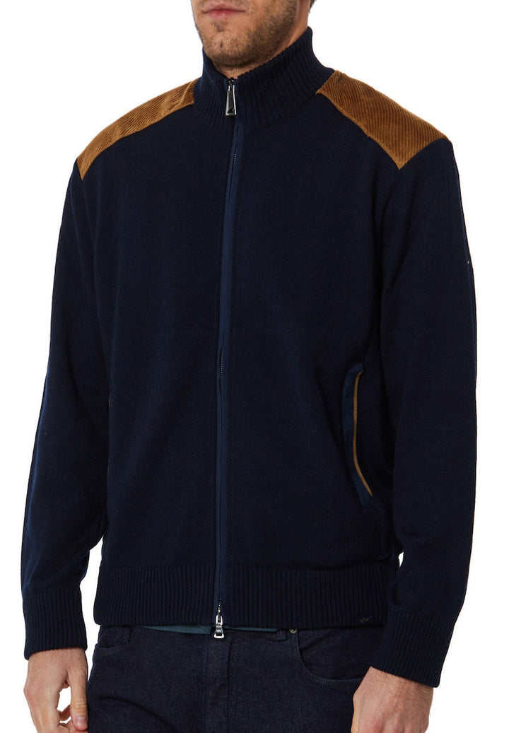Paul & Shark Velvet Soft Cool Touch Wool Cardigan | Navy
